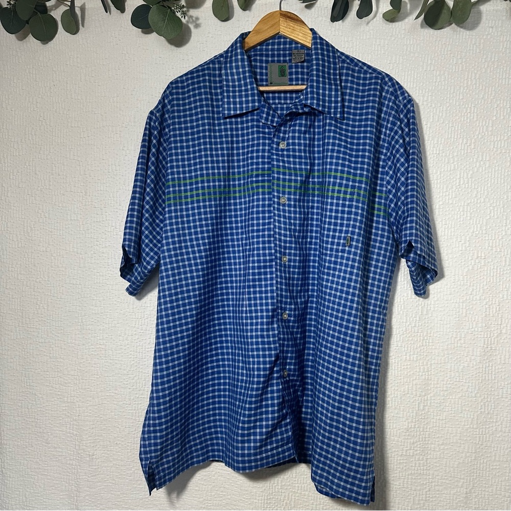 Pineapple Connection Shirt Mens XL Plaid Short Sleeve Button Up Casual Pocket